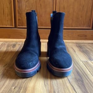 Black Suede ankle boots. Made in Portugal.